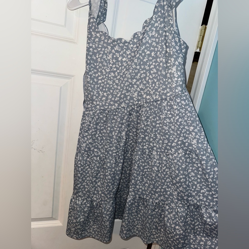 Monteau Blue Sleeveless Sundress with Sweetheart Neckline